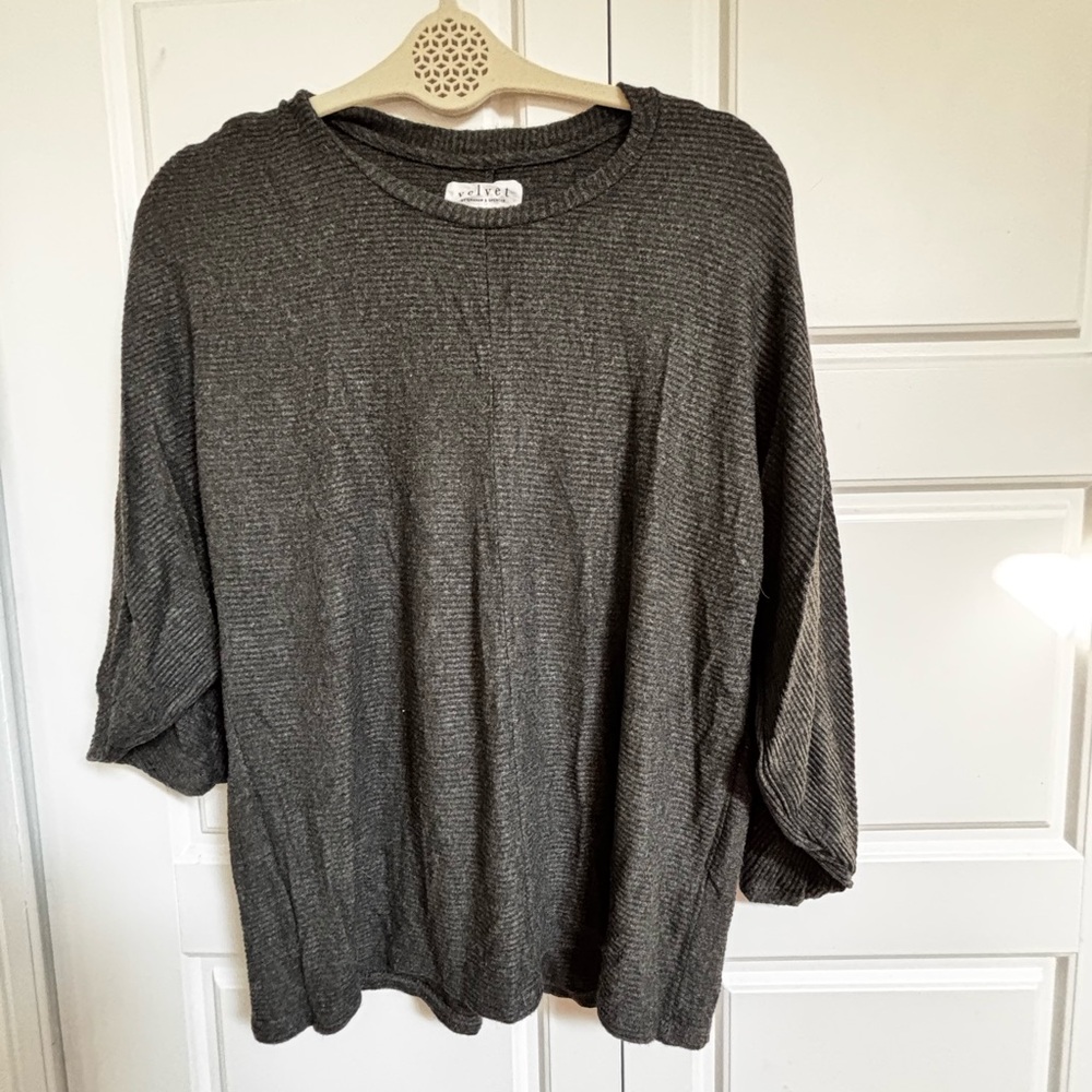 Velvet Dark Gray Knit Top